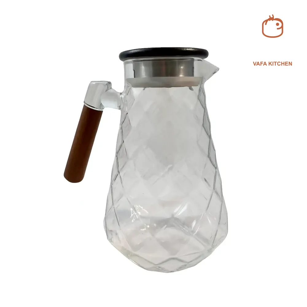 پارچ دسته چوبی طرح دار پیرکس