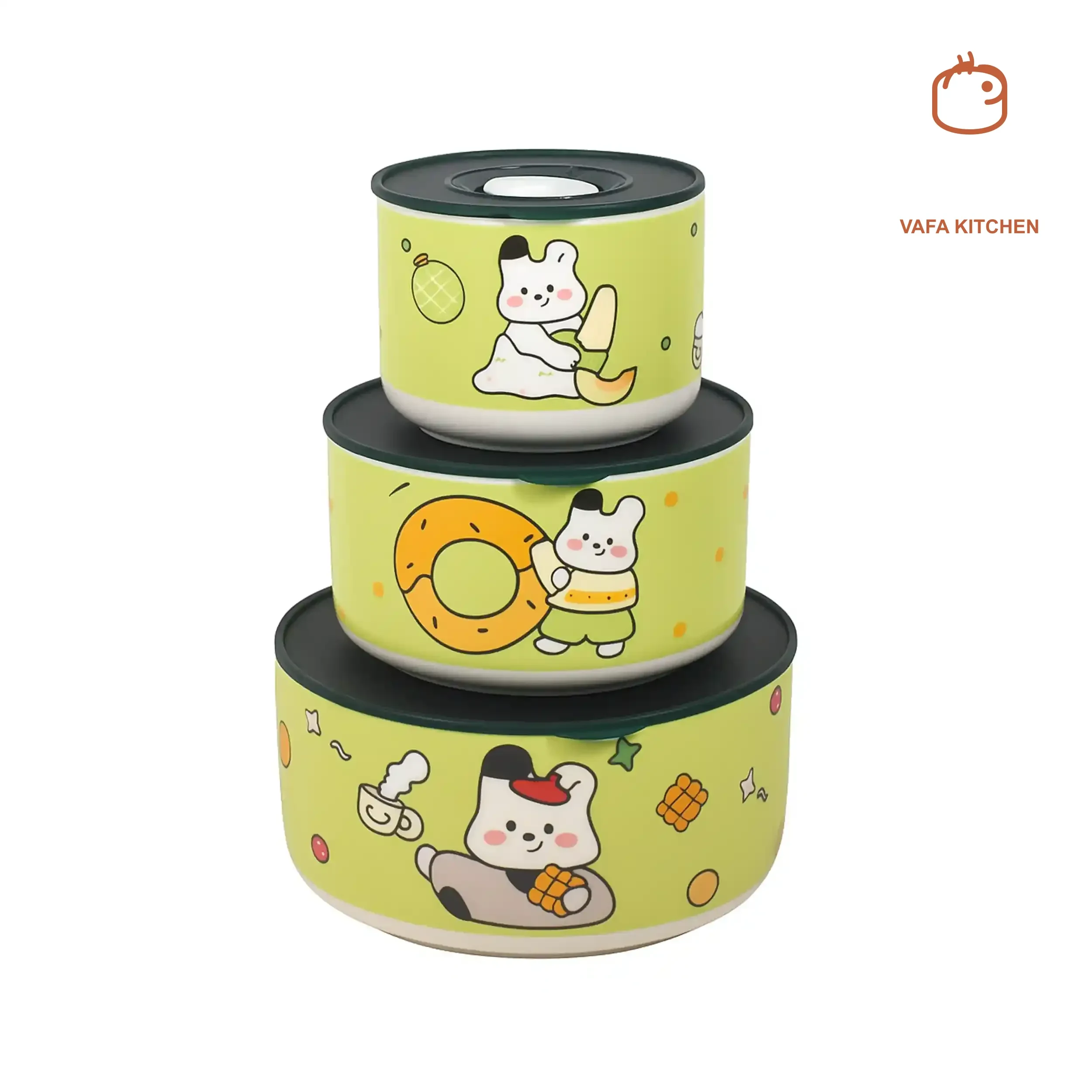 ظرف نگهدارنده سرامیکی ۳ عددی Fresh Seal Bowl