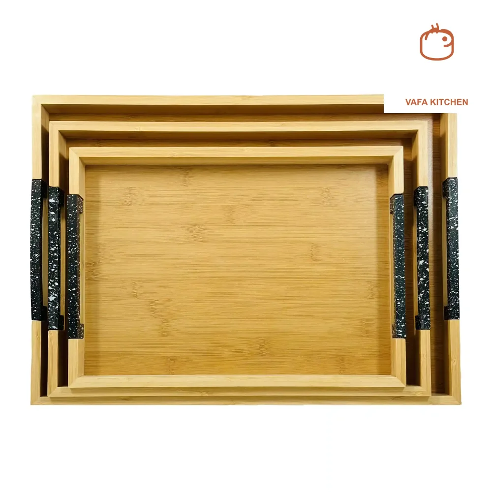 سینی چوبی مجموعه 3 عددی
