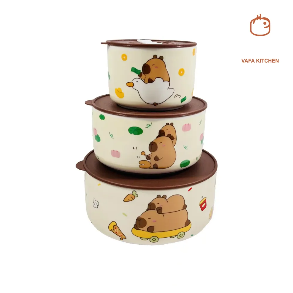 ظرف نگهدارنده سرامیکی ۳ عددی Fresh Seal Bowl